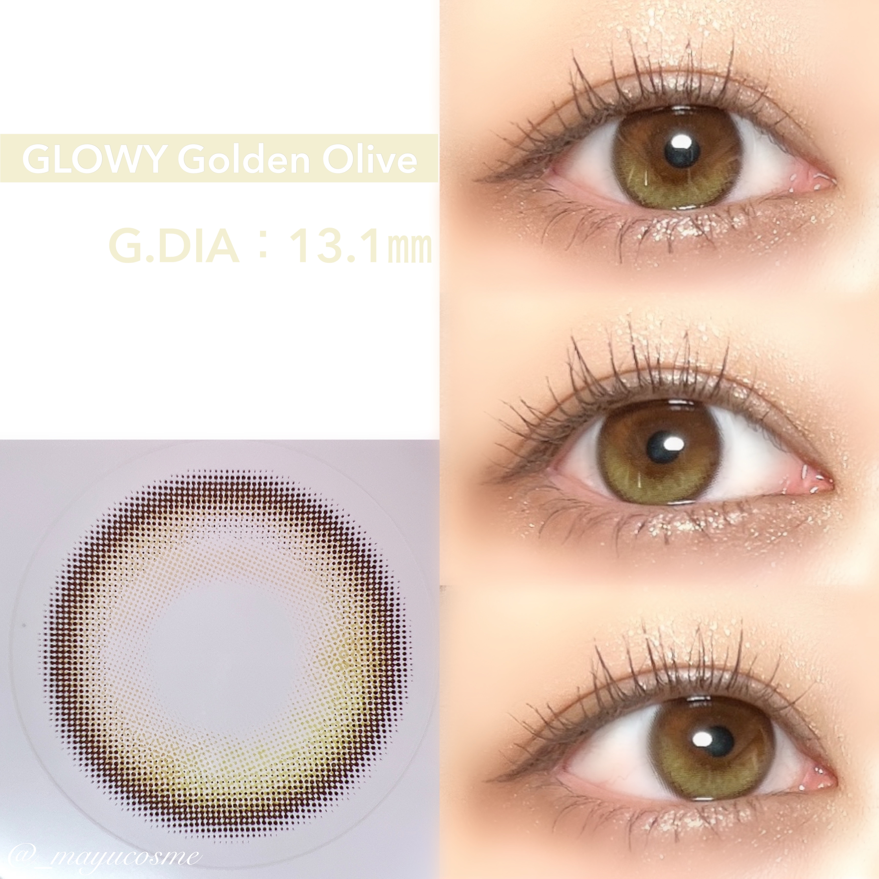Glowy Golden Olive/OLENS/ワンデー（１DAY）カラコンを使ったクチコミ（2枚目）
