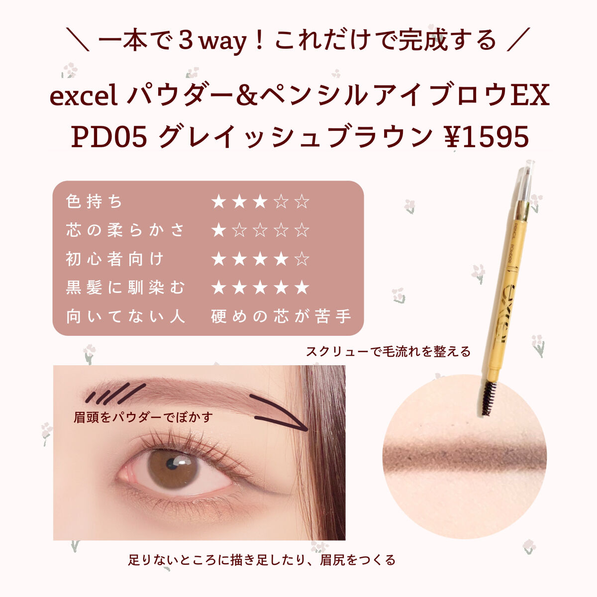 ノーズ＆アイブロウパウダー/CEZANNE/パウダーアイブロウを使ったクチコミ（3枚目）