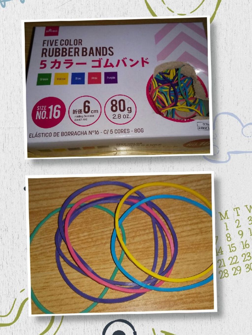 5カラーゴムバンド DAISO