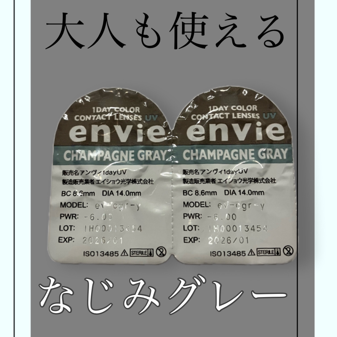 envie 1day シャンパングレイ/envie/ワンデー（１DAY）カラコンを使ったクチコミ（1枚目）