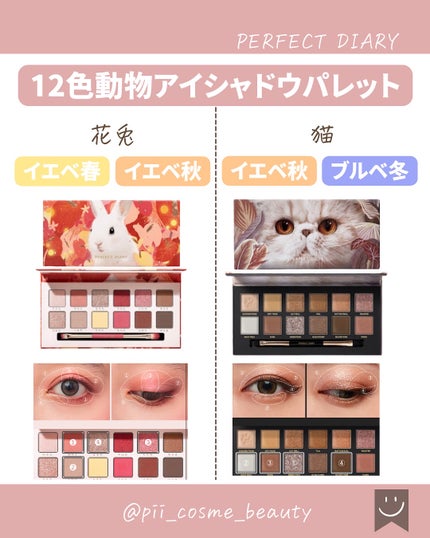 エクスプローラ12色 動物アイシャドウパレット/PERFECT DIARY/アイシャドウパレットを使ったクチコミ(4枚目)