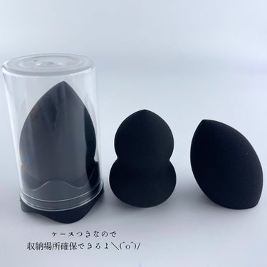 エニュー 3Dメイクアップスポンジのクチコミ「＼ふわふわスポンジ！／

ーーーーーーーーーー
３Dメイクアップスポンジ
スポンジ３＋ケース１.....」（2枚目）