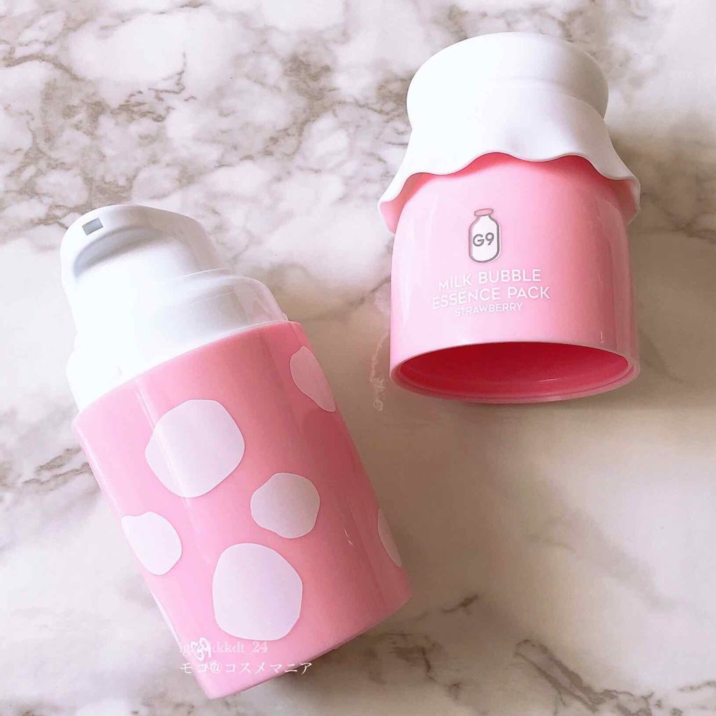 MILK BUBBLE ESSENCE PACK #STRAWBERRY/G9SKIN/美容液を使ったクチコミ(2枚目)