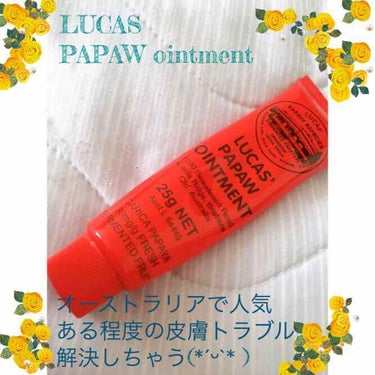 オーストラリアで人気の高い
PAPAW ointment
#オーストラリア
#LUCAS PAPAWクリーム
#肌荒れ

ほとんどの皮膚トラブルに効果があるという……火傷、切り傷、虫に噛まれた跡 蕁麻疹