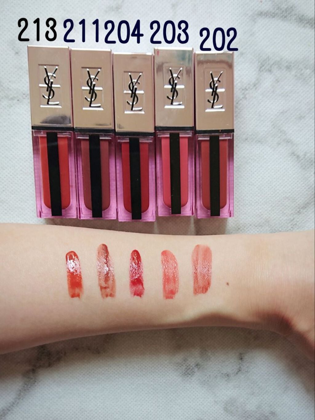 ルージュ ピュールクチュール ヴェルニ ウォーターグロウ/YVES SAINT LAURENT BEAUTE/口紅を使ったクチコミ(4枚目)