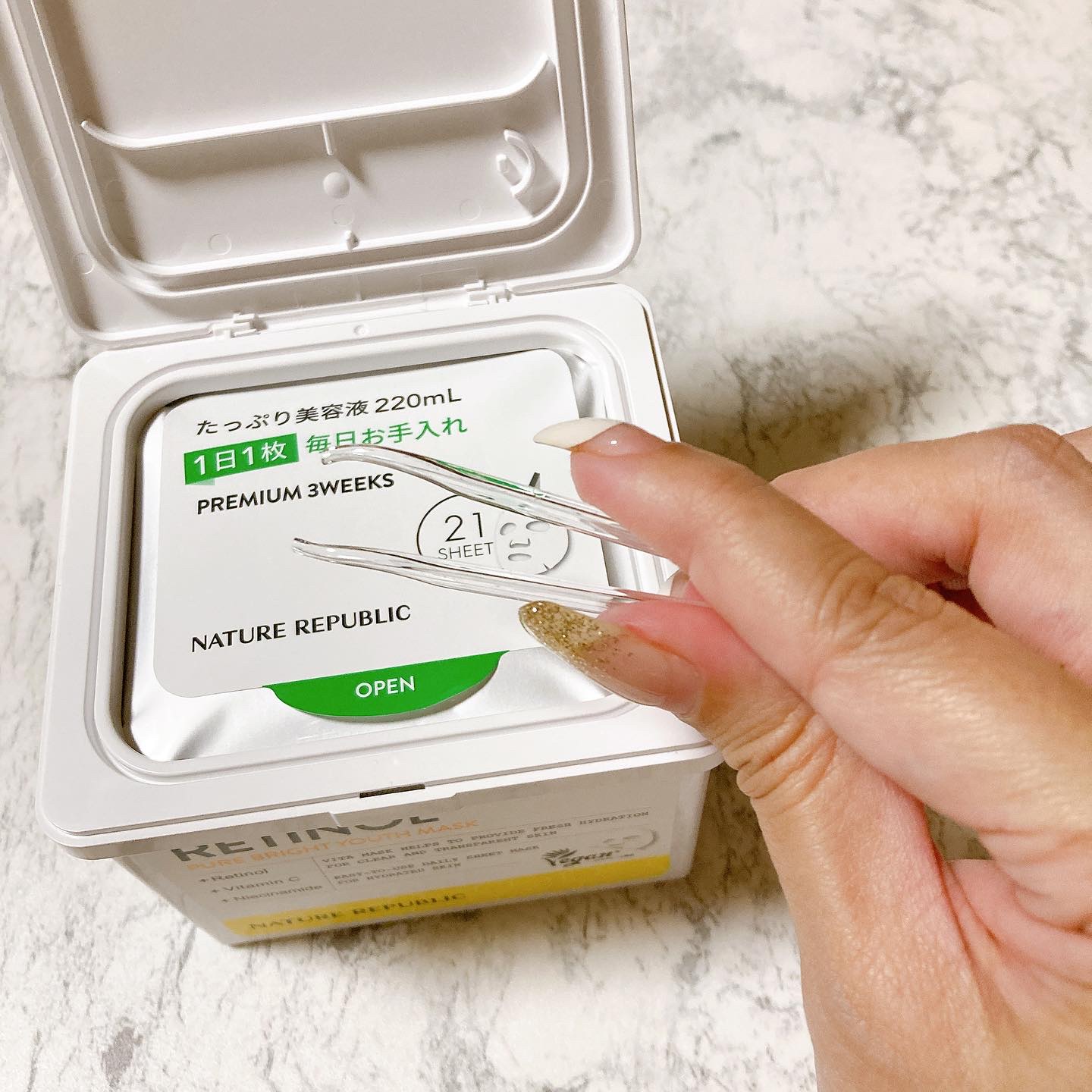 キューブマスク レチノール/ネイチャーリパブリック/シートマスク・パックを使ったクチコミ（3枚目）