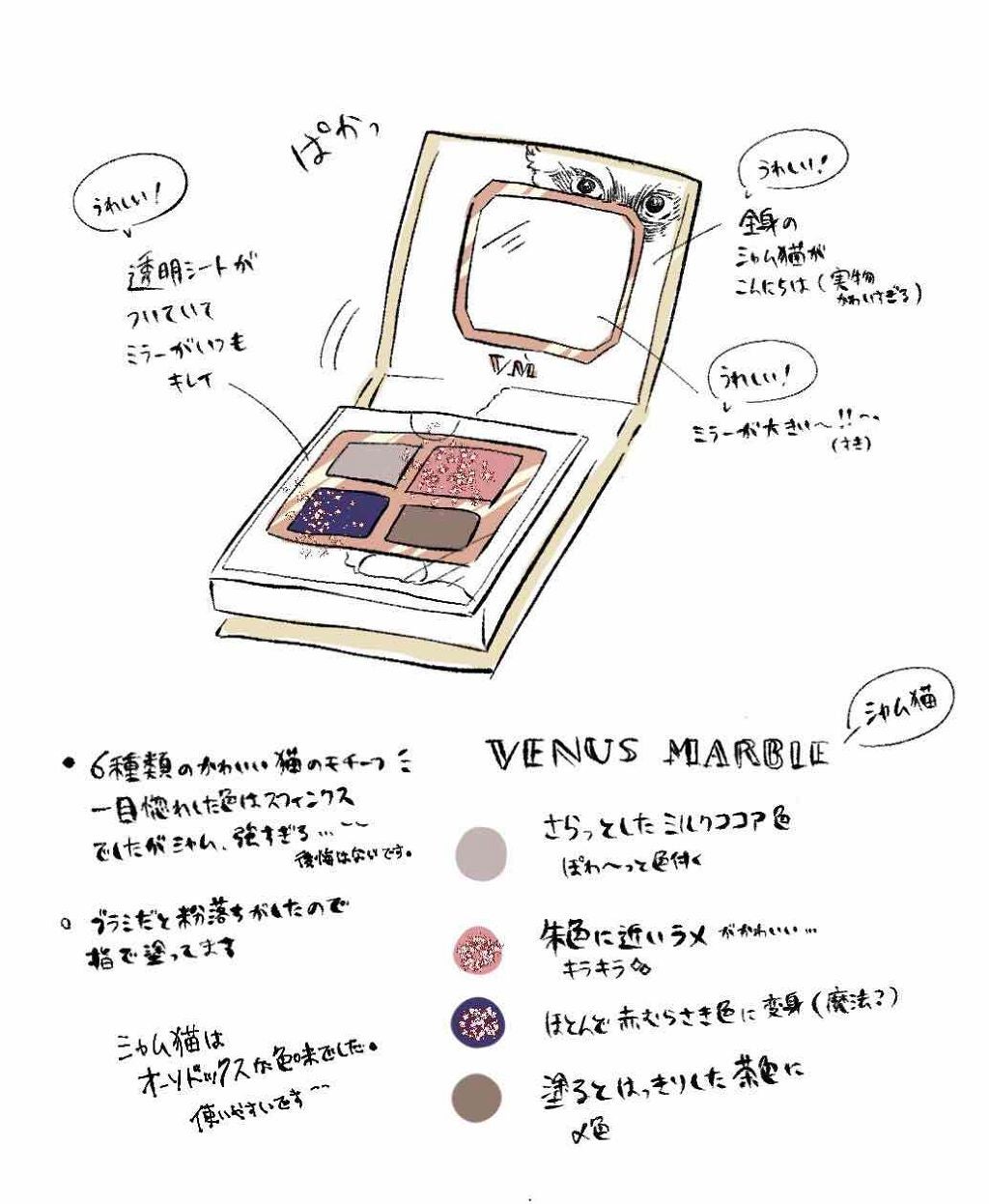 Venus Marble アイシャドウキャットシリーズ/Venus Marble/アイシャドウパレットを使ったクチコミ(2枚目)