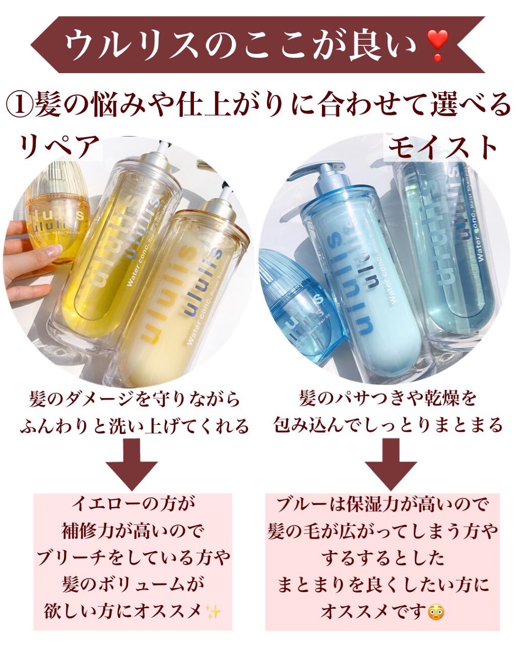 ウォーターコンク モイストシャンプー/ヘアトリートメント/ululis/市販シャンプーを使ったクチコミ（3枚目）