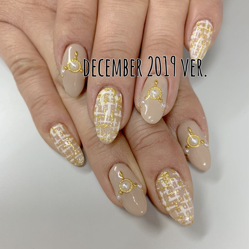 #ツイードネイルのネイルデザイン