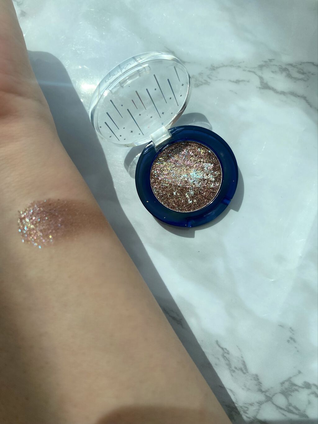 グリッター シャドウ カラー/rom&nd/グリッターを使ったクチコミ（3枚目）