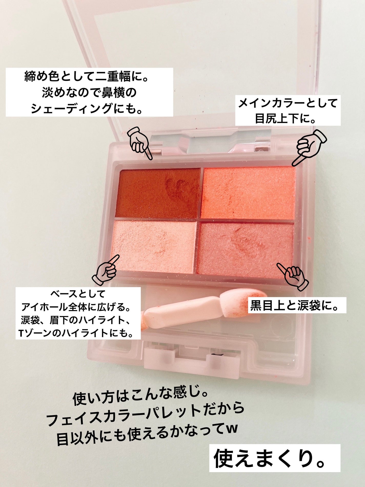 フェイスカラーパレット/チャコット・コスメティクス/アイシャドウパレットを使ったクチコミ(2枚目)