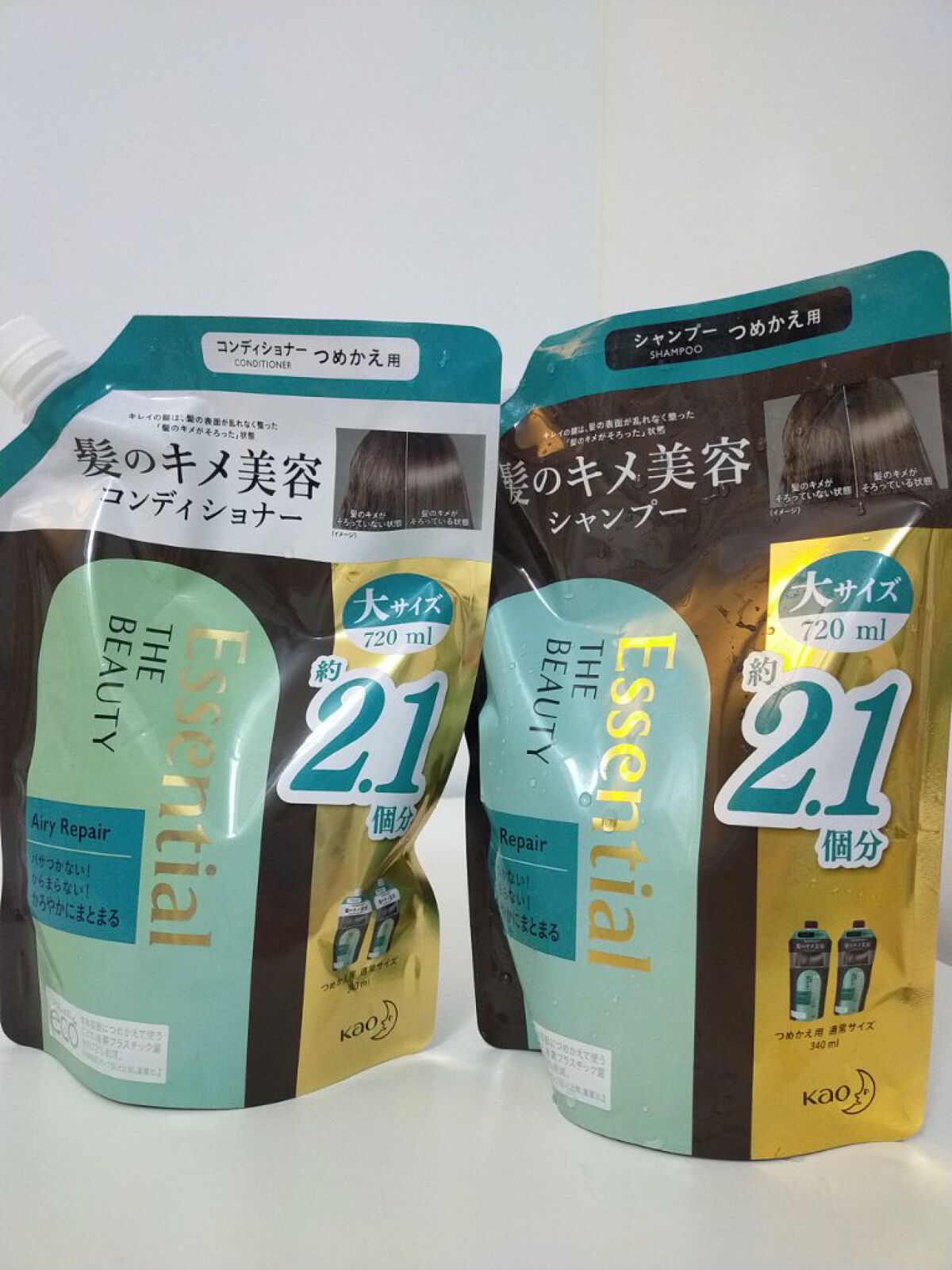 THE BEAUTY 髪のキメ美容シャンプー／コンディショナー＜エアリーリペア＞	/エッセンシャル/シャンプー・コンディショナーを使ったクチコミ（1枚目）