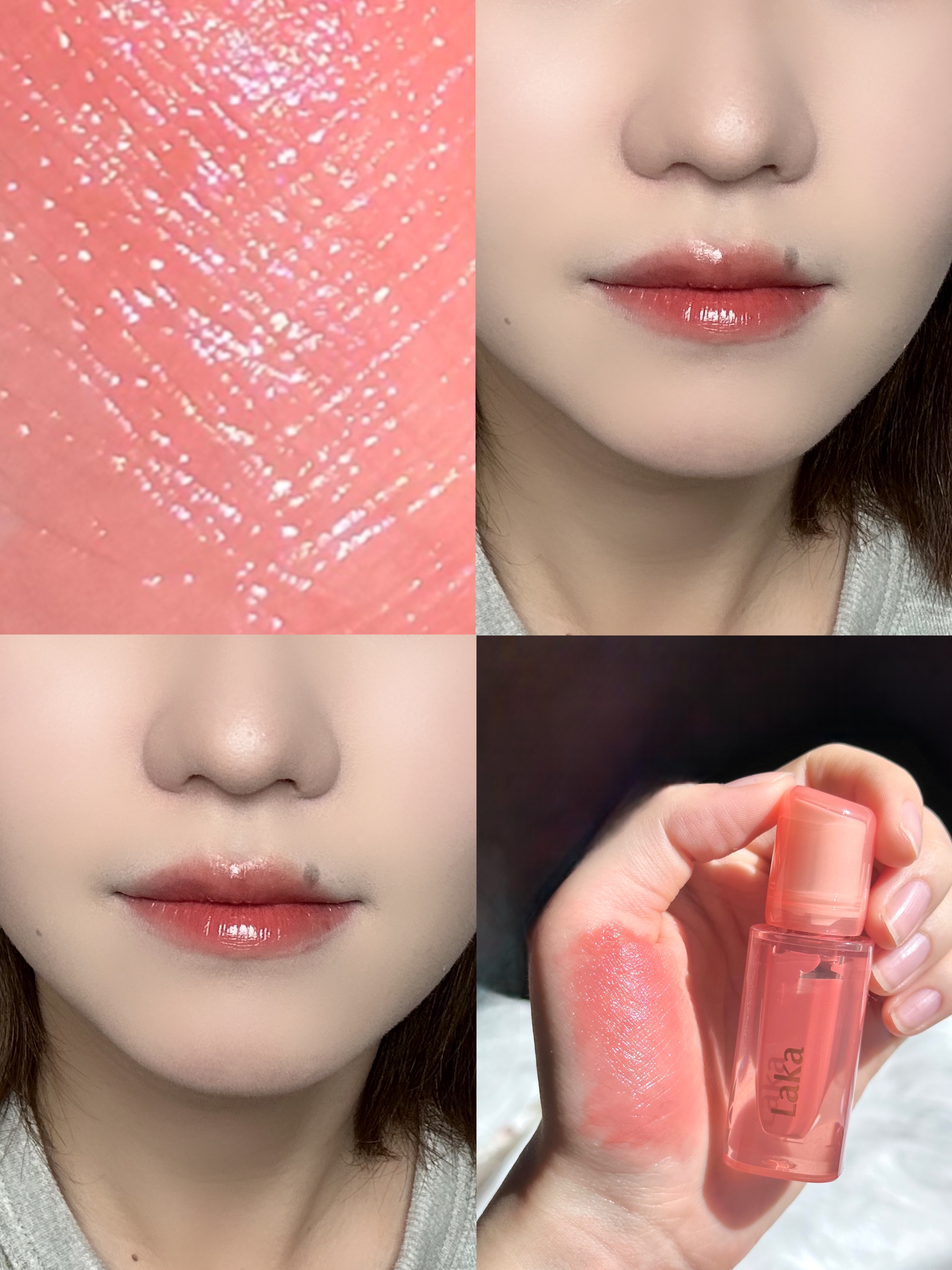 ジェリーイングヌードグロス 309 ハートリング/Laka/リップグロスを使ったクチコミ（2枚目）
