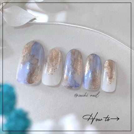 -Sachi- on LIPS 「DAISO水彩パレットを使って簡単ニュアンスネイル💅やり方は画..」(4枚目)