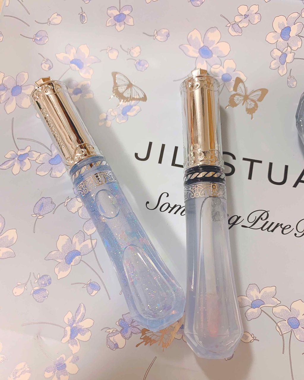 サムシングピュアブルー シマリング リップエッセンス/JILL STUART/リップケアを使ったクチコミ（3枚目）