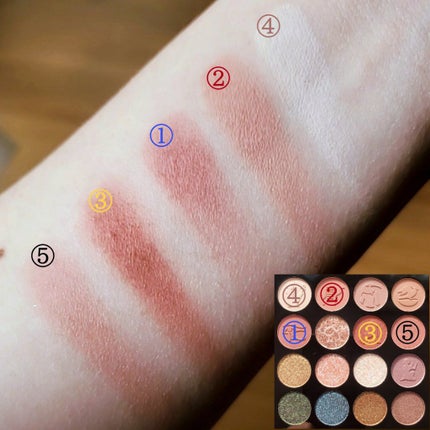 デザートメモリシリーズ 16色アイシャドウパレット/ZEESEA/アイシャドウパレットを使ったクチコミ(4枚目)