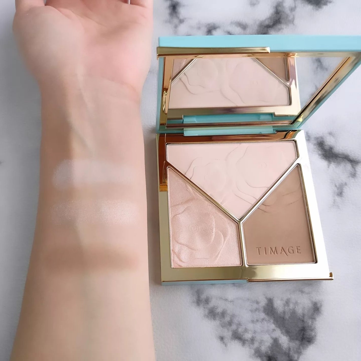 ハイライトシェーディングパレット/TIMAGE/パウダーハイライトを使ったクチコミ(5枚目)