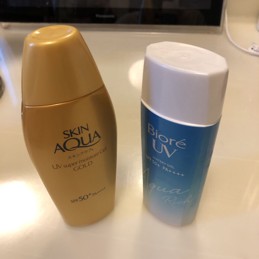スーパーモイスチャージェルゴールド/スキンアクア/日焼け止めジェルを使ったクチコミ（1枚目）