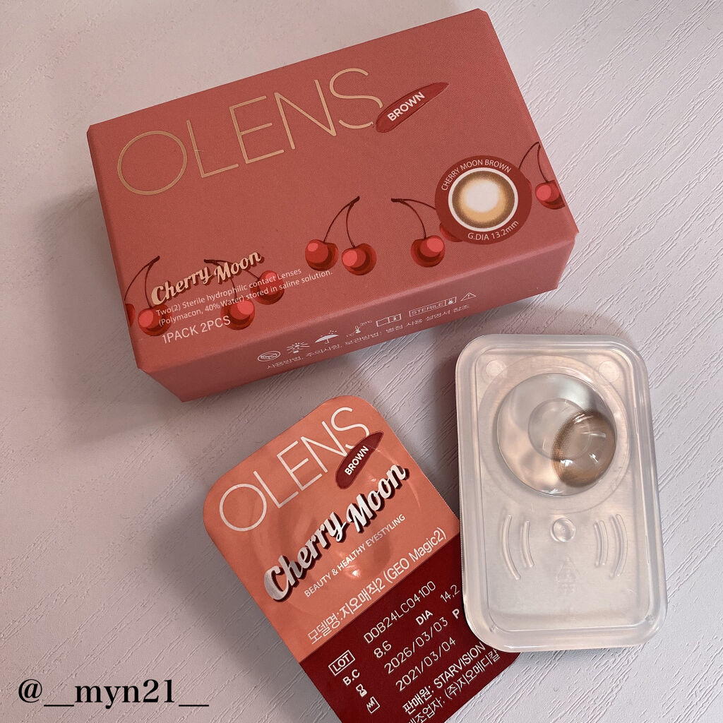 Cherry moon 1Month/OLENS/カラーコンタクトレンズを使ったクチコミ（3枚目）