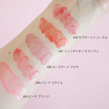 ルージュ ピュールクチュール ヴェルニ ウォーターステイン 604 (WEB限定） ピーチ プランジ/YVES SAINT LAURENT BEAUTE/口紅を使ったクチコミ（3枚目）