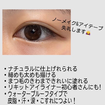 「密着アイライナー」ショート筆リキッド/デジャヴュ/リキッドアイライナーを使ったクチコミ(3枚目)