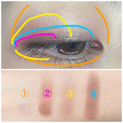 イロアソビ 4色アイパレット/iroasobi/アイシャドウパレットを使ったクチコミ(2枚目)