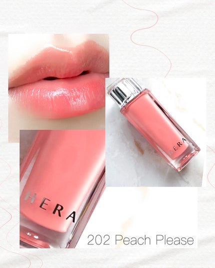 センシュアル フィッティング グロウ ティント 202 ピーチプリーズ/HERA/リップティントの画像