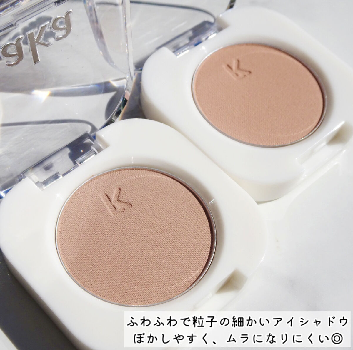 モノアイシャドウ 911 テラピーチ/Laka/単色アイシャドウを使ったクチコミ（3枚目）