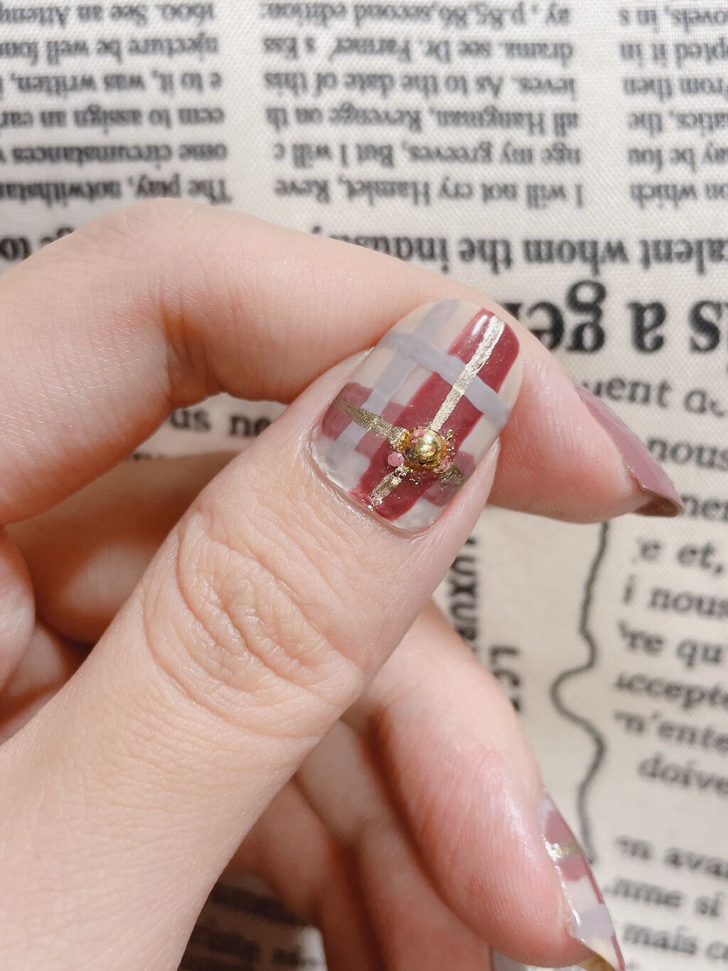 #春ネイル,#チェックネイル,#キャンメイク_ネイル,#ducato_ネイル,#ピンクネイル,#セルフネイルのネイルデザイン