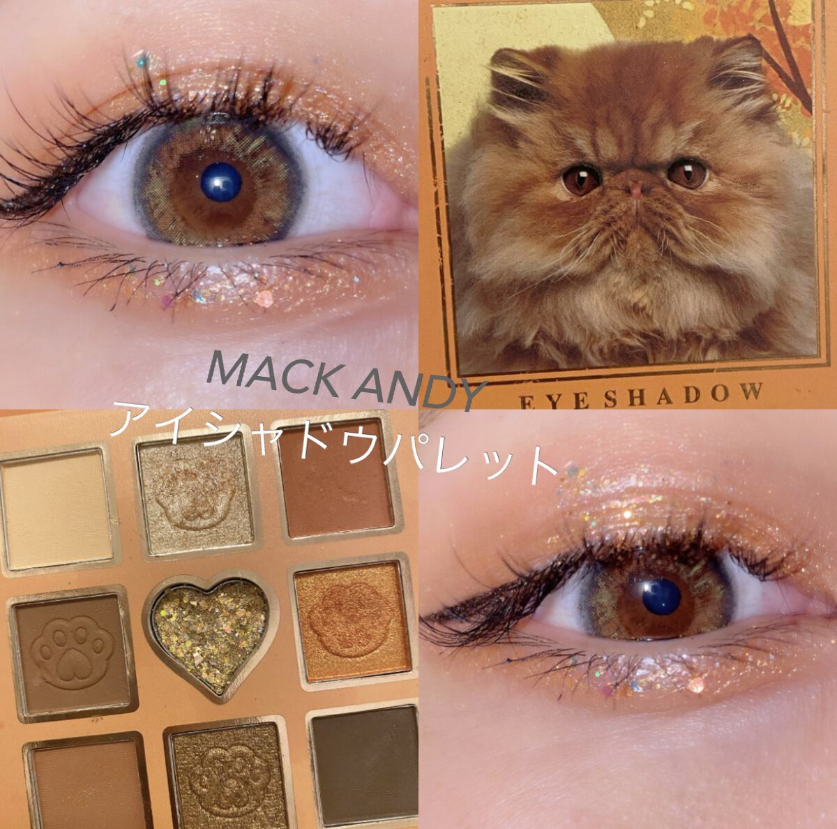 今日のオレンジメイクはこちらのアイシャドウ
使いました🫶

qoo10で購入した
MACK ANDYのアイシャドウパレット

パッケージがまず可愛い🥹❤️

あまり名前聞いたことないけど中国コスメのブランドで値段も700円ぐらいで安かっ