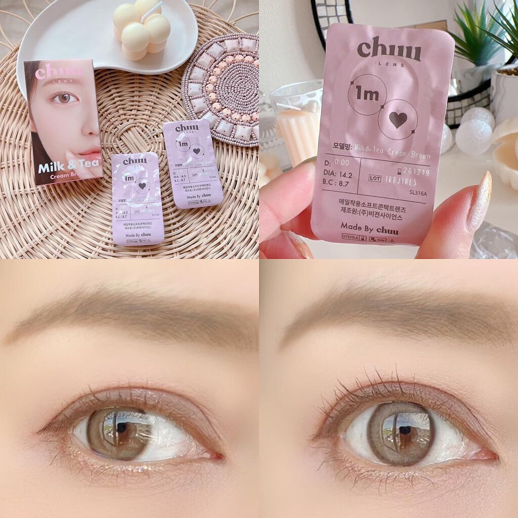 chuuLENS Milk&Tea 1day/chuu LENS/ワンデー（１DAY）カラコンを使ったクチコミ（3枚目）