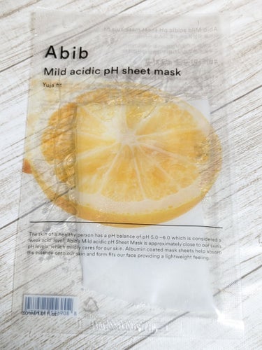 Abib  弱酸性pHシートマスク 柚子フィットのクチコミ「今回は、Abibブランド公式様から弱酸性pHシートマスク 柚子フィット10枚セットを頂きました.....」（2枚目）