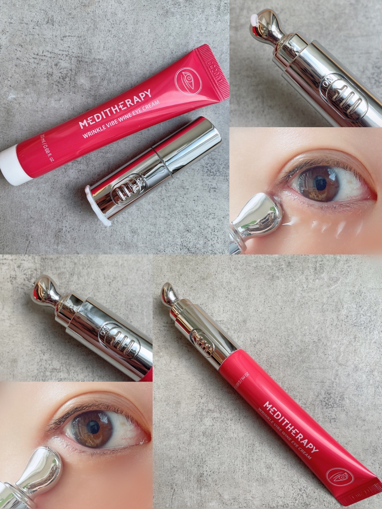 MEDITHERAPY
リンクルバイブワインアイクリーム

1分間に最大3300回のマイクロ振動で肌の奥までクリームを素早く浸透✨ 敏感な目元を刺激なくケア❤️ワインの有効成分でしわやたるみを予防。最近目の下に小さな皺ができて悩んでいたので