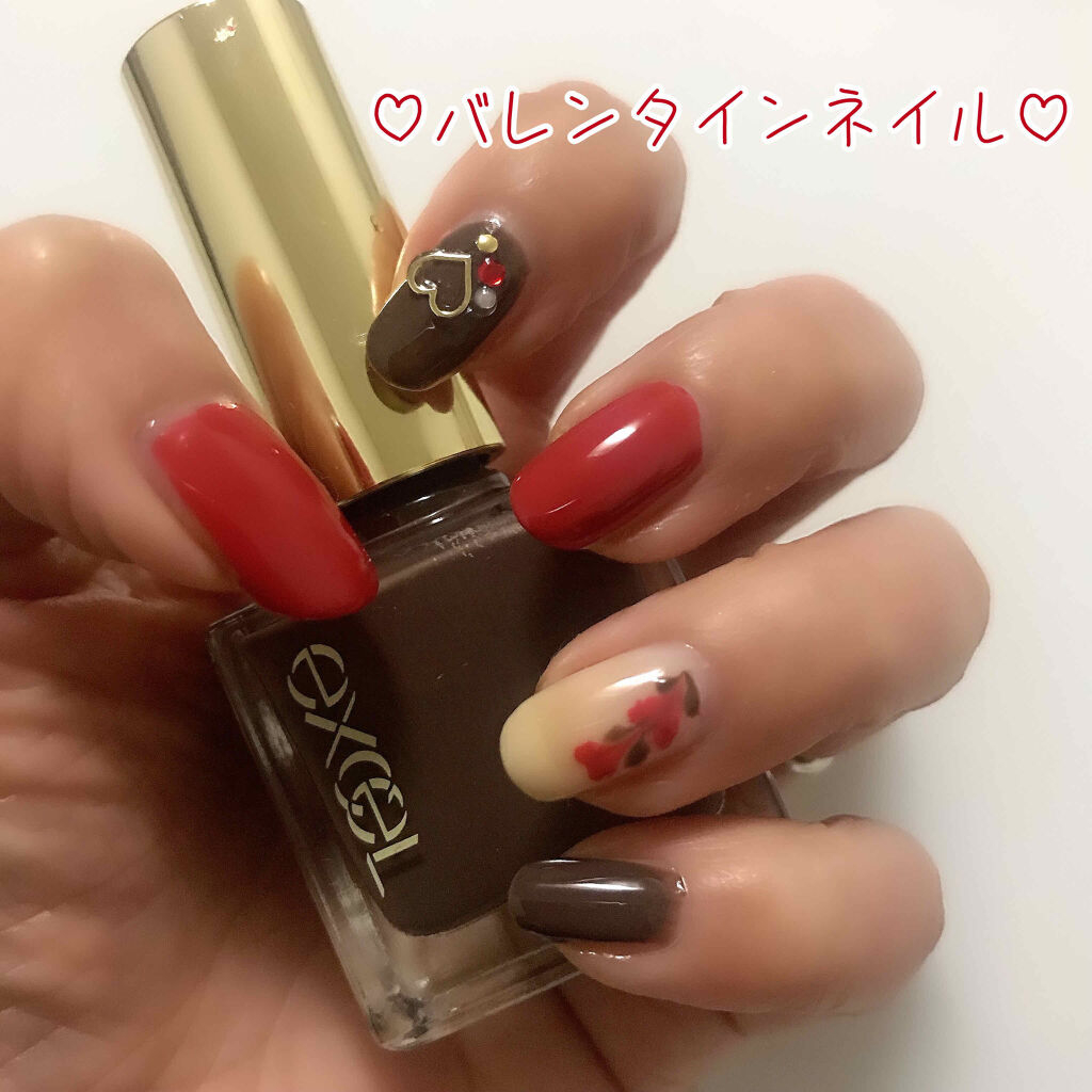 #ピーコックネイル,#バレンタインネイル,#セルフネイル,#エクセルネイル,#キャンメイクネイルのネイルデザイン