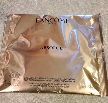 LANCOME アプソリュ ゴールデン マスクのクチコミ「LANCOME
アプソリュ ゴールデン マスク　1枚入り
¥5,000

顔半分ずつで切り分け.....」（1枚目）