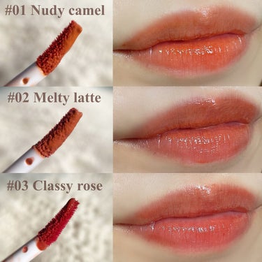 チュルンリップティント 01 Nudy camel/hina cosmetics/リップグロスを使ったクチコミ（3枚目）