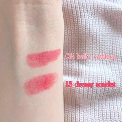 ジルスチュアート リップブロッサム ベルベット 15 dressy scarlet/JILL STUART/口紅を使ったクチコミ(2枚目)