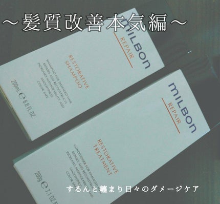リストラティブ シャンプー/トリートメント/ミルボン/サロンシャンプーを使ったクチコミ(1枚目)
