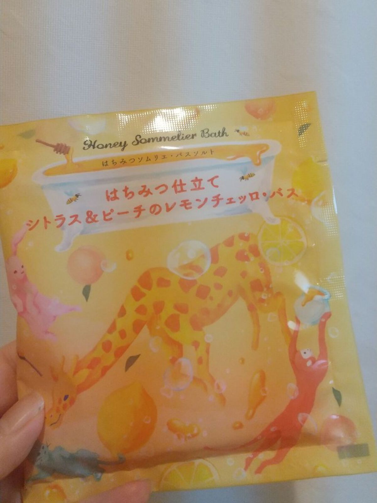 はちみつソムリエ バスソルト シトラス＆ピーチのレモンチェッロ・バス/charley/入浴剤を使ったクチコミ（1枚目）