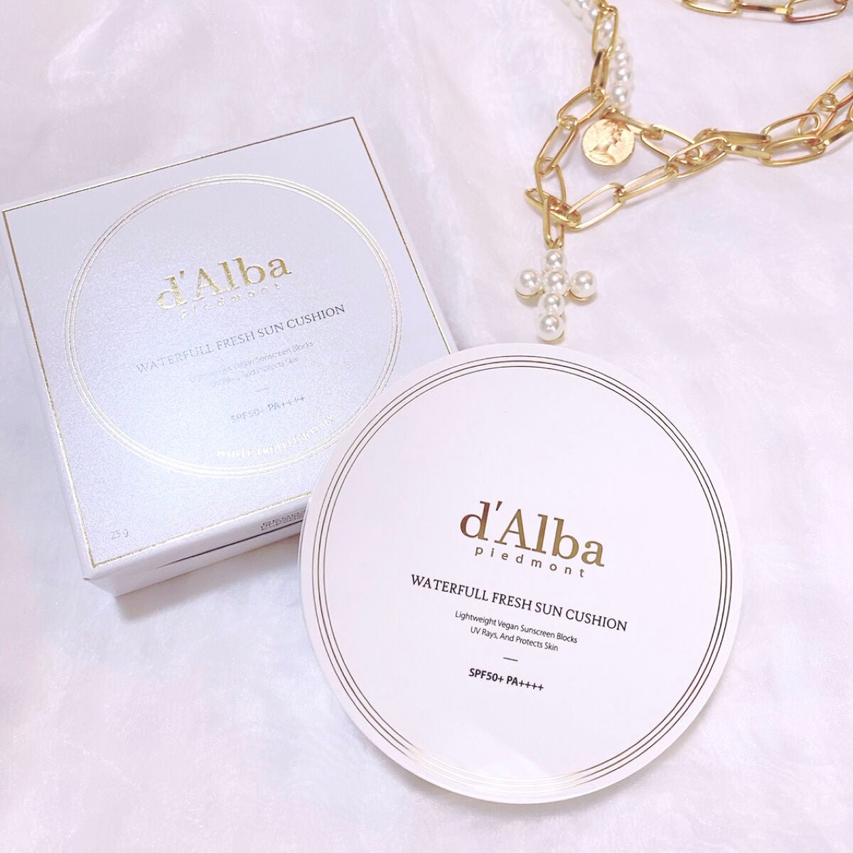 ウォータフルフレッシュサンクッション/ダルバ/日焼け止めローションを使ったクチコミ(1枚目)