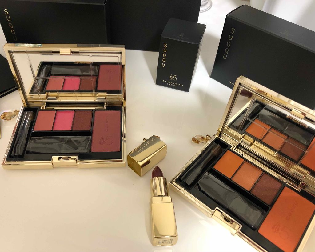 ★SUQQU スック★2018 15th アニバーサリー カラー コンパクト 101 灼熱朱 アイシャドウ チーク SUQQU15周年限定ミニリップスティックとアイ＆チーク コンパクト