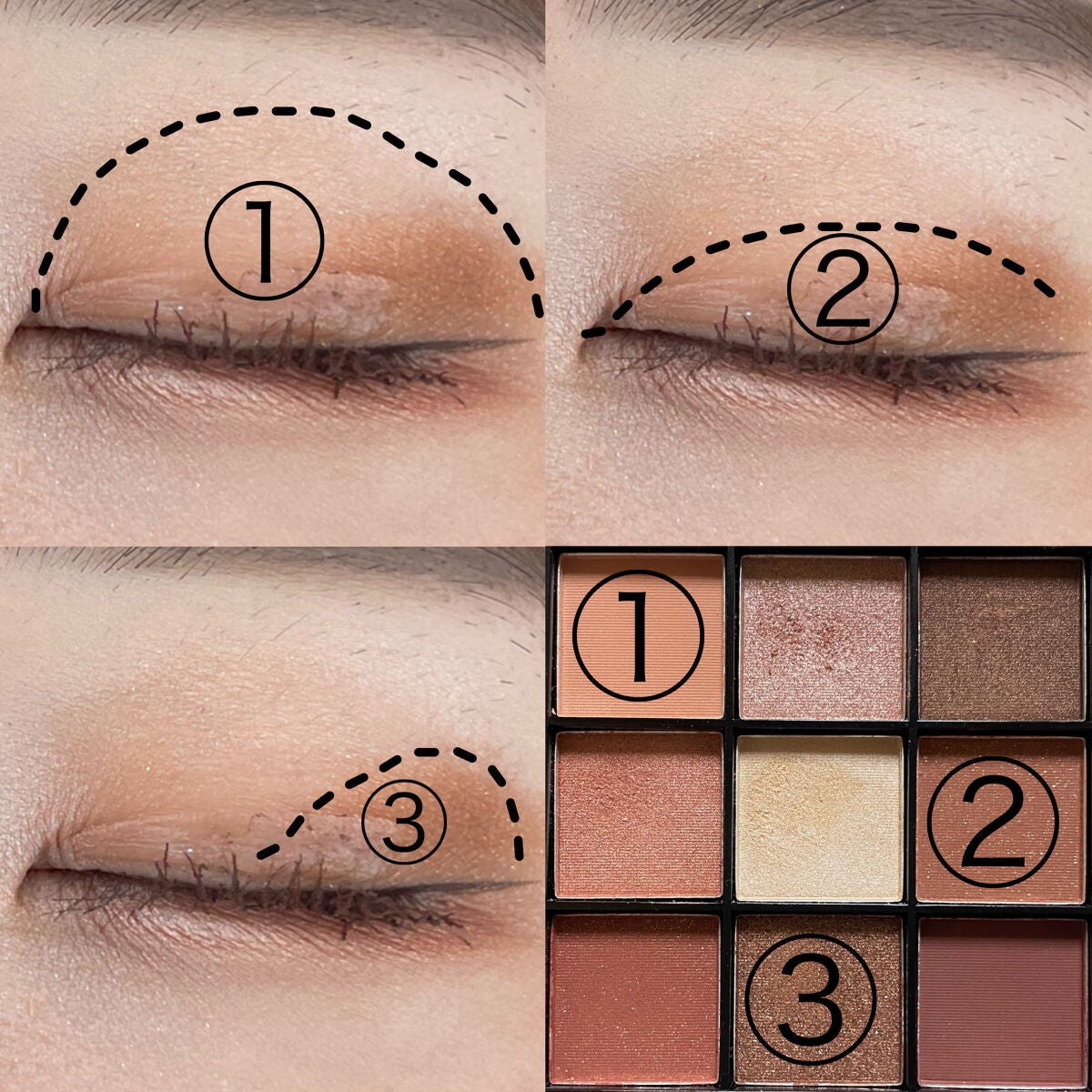 UR GLAM BLOOMING EYE COLOR PALETTE/U R GLAM/アイシャドウパレットを使ったクチコミ(3枚目)