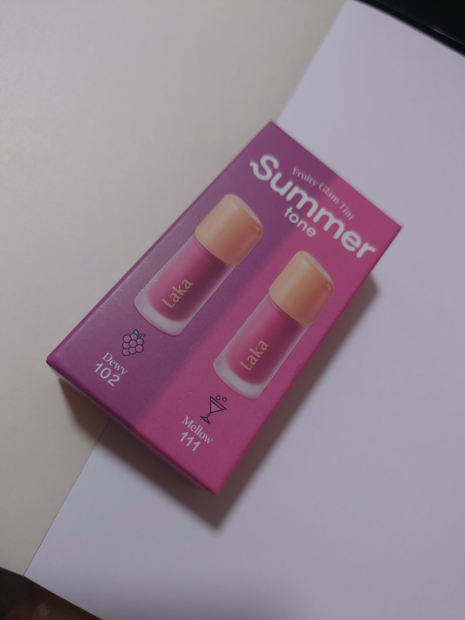 フルーティーグラムティント ミニデュオ/Laka/リップティントを使ったクチコミ（1枚目）