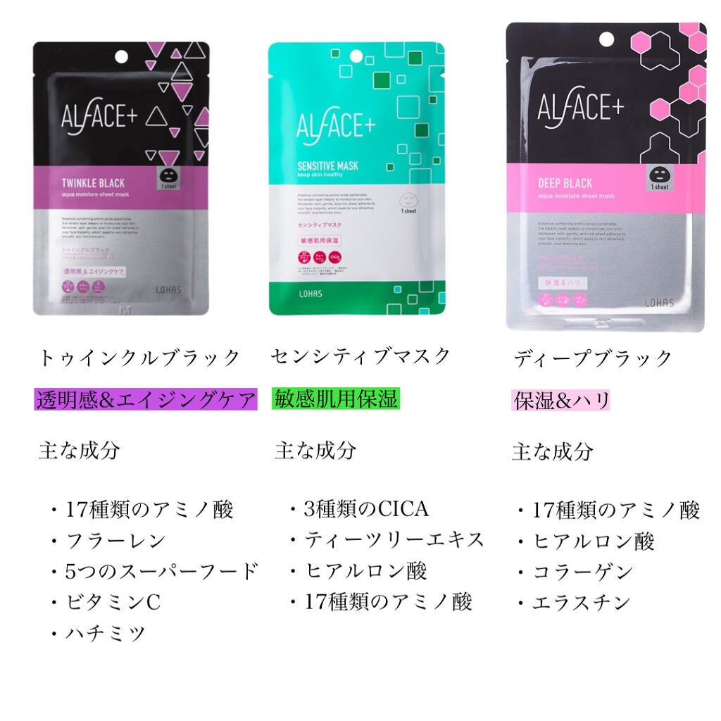 ピュアブラック アクアモイスチャー シートマスク/ALFACE+/シートマスク・パックを使ったクチコミ(3枚目)