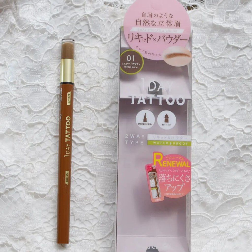 ラスティングツーウェイアイブロウ リキッドWpa 01 ミルクティブラウン/K-パレット/リキッドアイブロウを使ったクチコミ（2枚目）