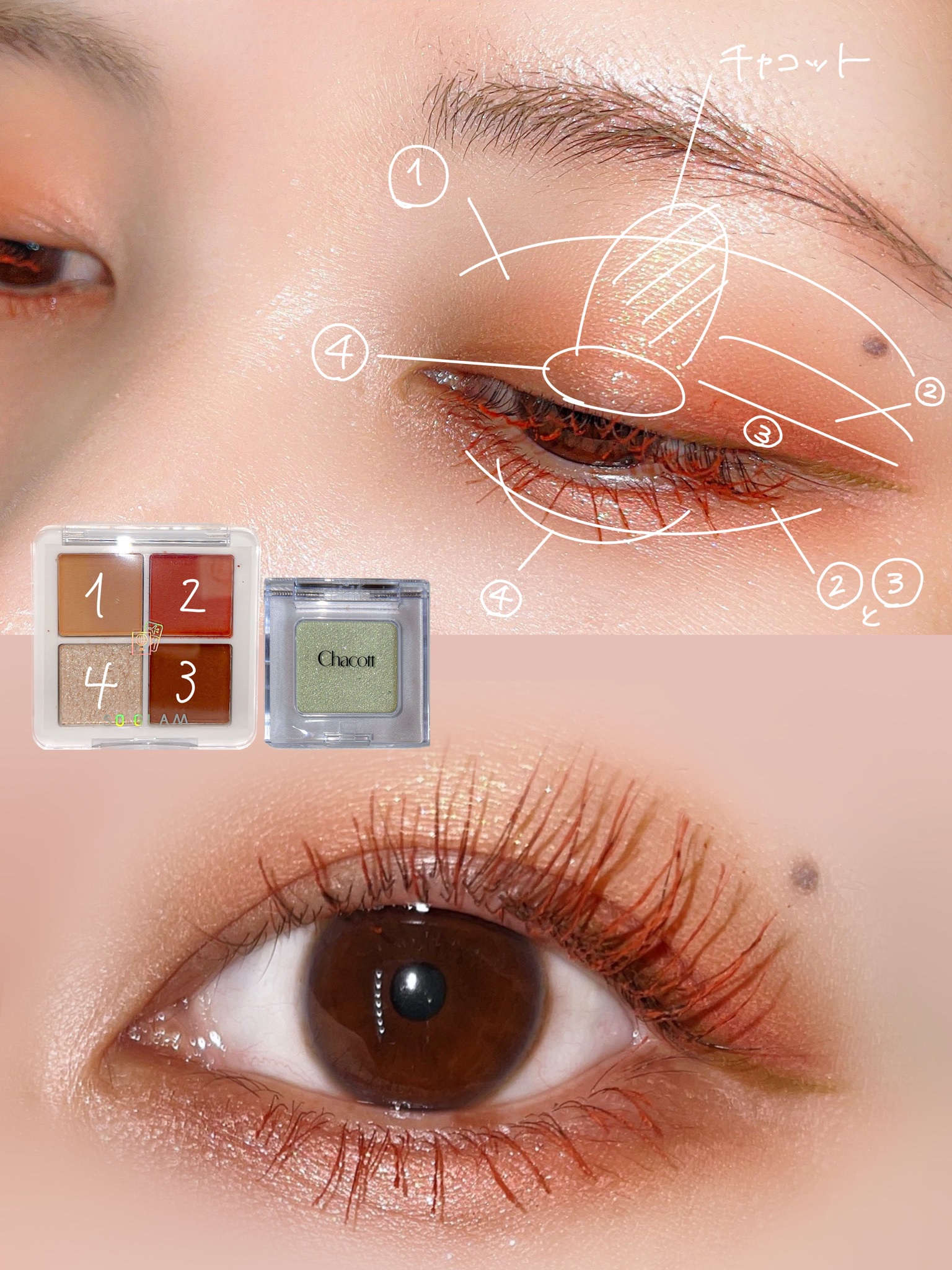 プチポケットアイシャドウパレット/SO GLAM/アイシャドウパレットを使ったクチコミ（2枚目）