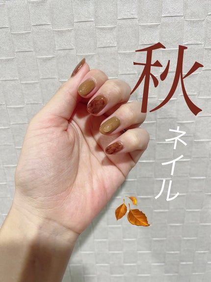 #ネイル,#ジェルネイル,#べっこうネイル,#秋ネイルのネイルデザイン