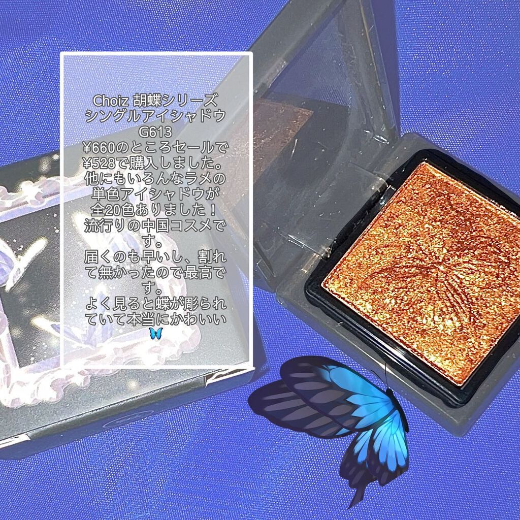 胡蝶シリーズ シングルアイシャドウ/Choiz /単色アイシャドウを使ったクチコミ(2枚目)