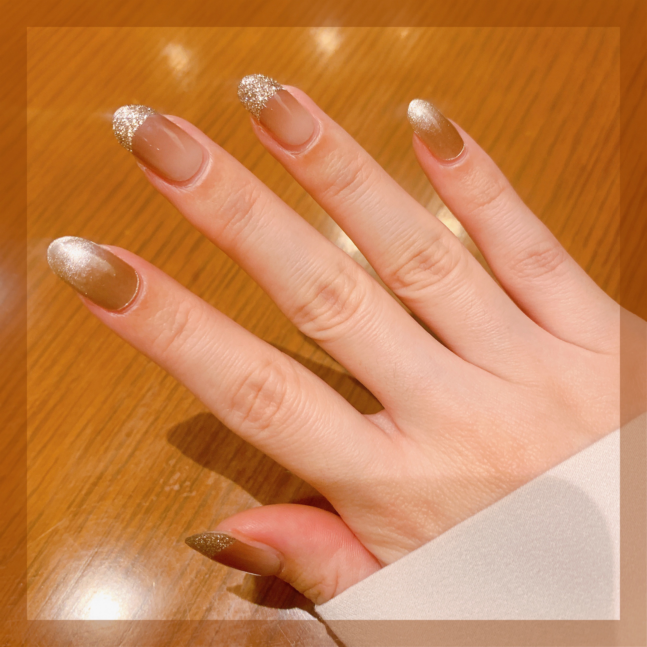 セミキュアジェルネイル（ハンド）/ohora/ネイルシールを使ったクチコミ（3枚目）