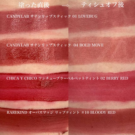 ワンチューブラーベルベットティント #02 berry red/CHICAY CHICO/リップティントの画像